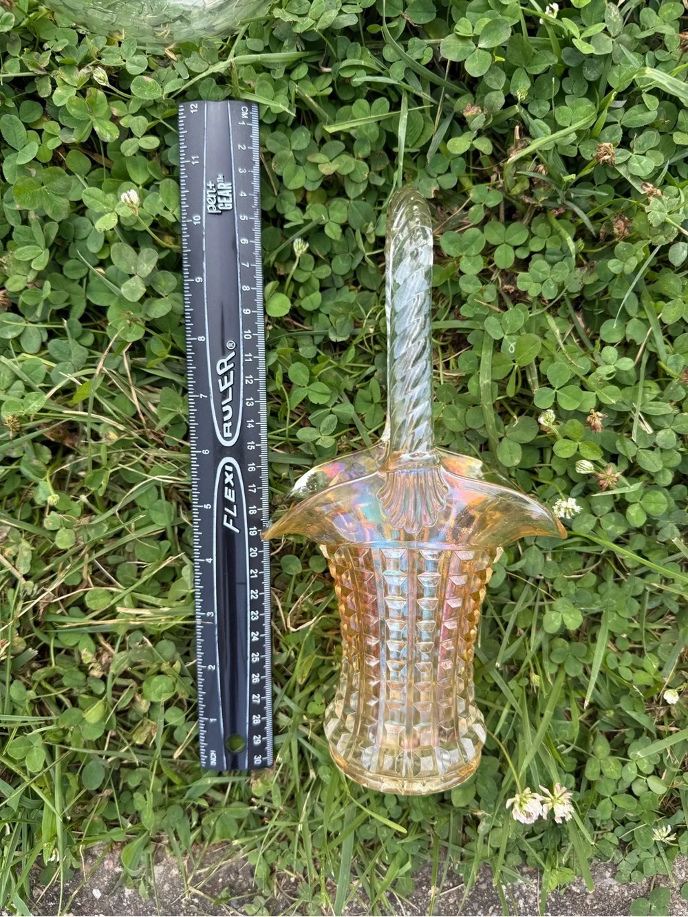 vintage Imperial Glass basket in the 
